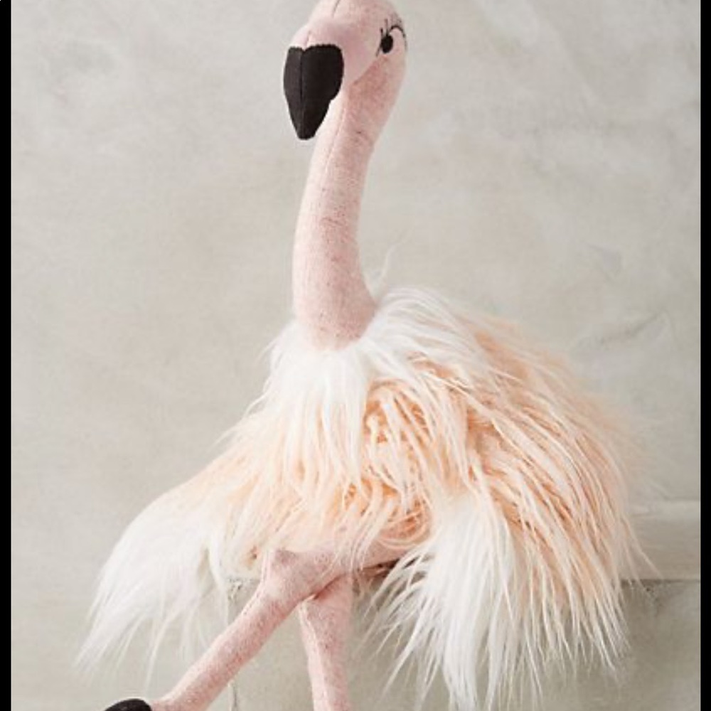 Anthropologie Pink and White Flamingo Decor